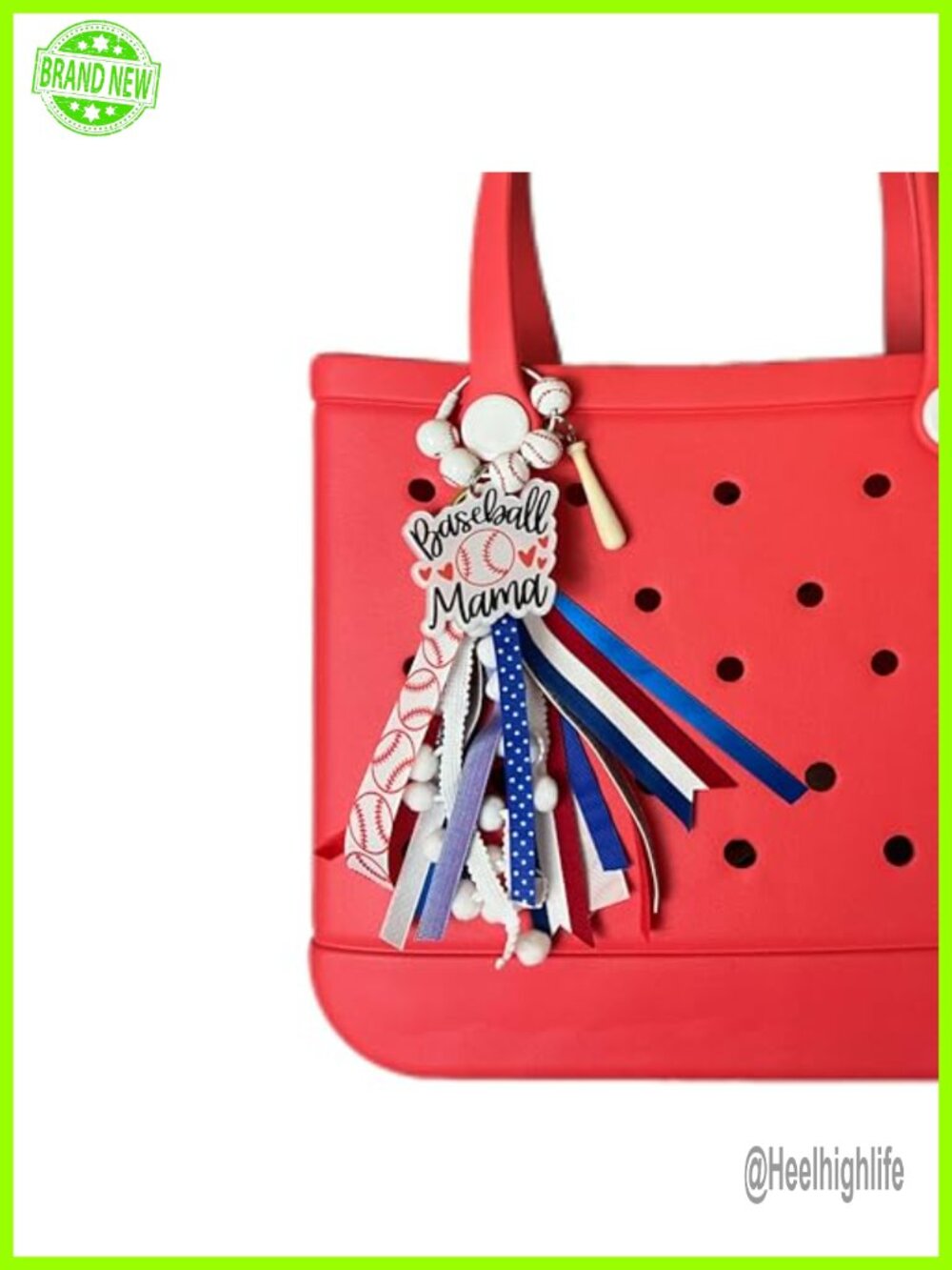 Sports Mom Charms for Bogg Bag Acrylic Tassel Keychain Backpack Accessory